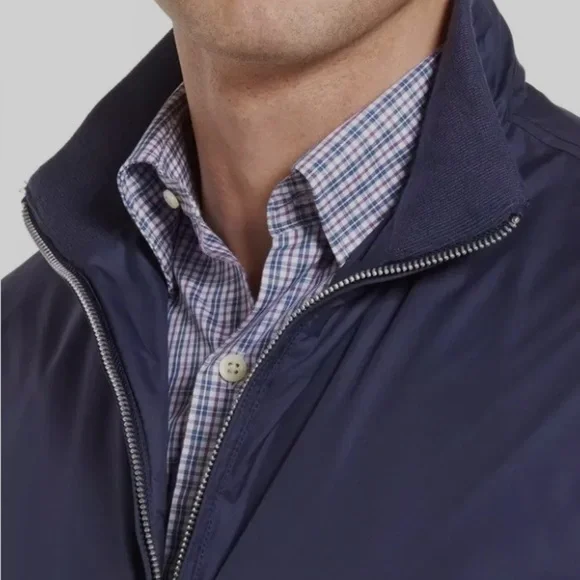 Peter Millar Hartford Jacket Mens Large Blue Full Zip Windbreaker Coat Layering - Picture 9 of 16